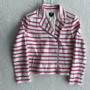 Women's Striped Jacket - Pink and hite